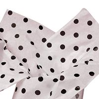 10ct Black Medium Polka DOTS on White Tissue Paper for Gift Wrapping 20"x30" Sheets nfLG -916