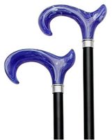 Men Anatomical Derby Blue Stripe Cane   -Affordable Gift! Item #DHAR-9766000