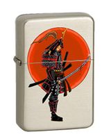 Hat Shark Japanese Warrior Samurai w/Bloody Sword KGM Thunderbird Vintage Lighter - Metallic Green