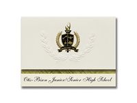 Signature Announcements Otis-Bison Junior/Senior High School (Otis, KS) Graduation Announcements, Presidential style, Basic package of 25 with Gold & Black Metallic Foil seal