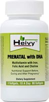 Heivy Prenatal Multivitamins with DHA 250 mg, Multivitamin with Iron, Folic Acid, and Choline, Pregnancy Nutritional Support, 90 Softgells