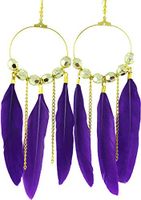 1set fashion purple Feather circle chain beads chandelier earrings jewelry Best Accessory Good Jewerly Fine Women Fashion Stylish Cheap Designer Novelty Pendant