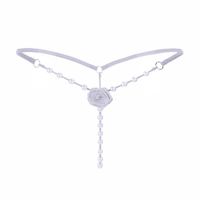 Women's Pearl Massage T Pants Rose Thong, Balakie Ladies Lace Sexy Open Burned-Crotch V-String Knickers Underwear Panties (White)