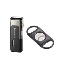 Visol Janus Quad Flame Torch Lighter and Visol Rand Double Guillotine Cigar Cutter with Free Laser Engraving