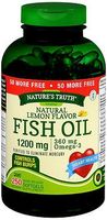 Nature's Truth Natural Lemon Flavor Fish Oil 1200 mg Quick Release Softgels - 250 Softgels, Pack of 4