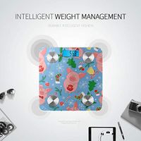 LYAOE Bluetooth Body Fat Scale New Years Pattern Pigs Smart Wireless Scale with LCD Display Measuring Body Weight Bmi and Health Digital Scale