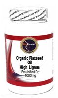 Organic Flaxseed Oil High Lignan (Emulsified Dry) 1000mg 100 Capsules # BioPower Nutrition