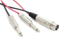 ddrum XLR to Dual 1/4" Stereo Y Cable for DTS, DRT SNARE & Chrome Elite DTS Snare Triggers, 15 feet