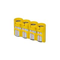 Storacell by Powerpax SlimLine CR123 Battery Caddy, Yellow, Holds 4 Batteries