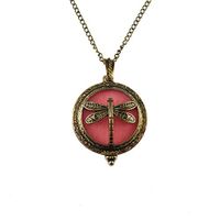 1pcs Antiqued Bronze Brass Hollowed Dragonfly Magnet Locket Pendant Necklace Prom Cute Stylish Lovely Cheap Aesthetic Womens Daily Best Comfy Wonderful Amulet