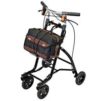 Standard Walkers Walker Portable Elderly Shopping Cart Elderly Can Sit Trolley Foldable Shopping Trolley Disabled Rehabilitation (Color : Black, Size : 555181cm)
