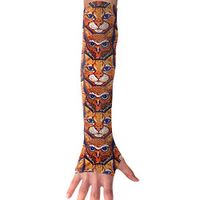 FRS Ltd Unisex Cooling Arm Sleeves Owl Cat UV Sun Protection Arm Perfect Driving Fingerless Breathable Gloves (1 Pair)