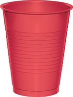 Club Pack of 240 Coral Pink Red Disposable Plastic Drinking Party Tumbler Cups 16 oz