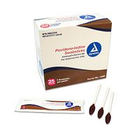 Dynarex Povidone Iodine Swabstick, 3 Swabsticks Per Packet, 25 Count box, (Pack of 10) 750 swabs total