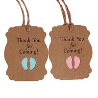 SUPVOX 100PCS Baby Shower Tags Boys Girls Thank You for Coming Tags Party Favor (Blue+Pink)
