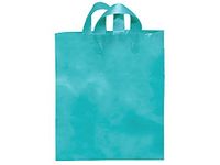 Reusable Soft Loop Plastic Bags - Mezzo Aqua Studio Shopping Bags Bulk 25% Recycled Plastic 16x15x6" (250 Bags) - Wraps-BSMAQ
