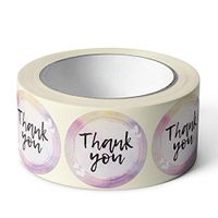 Pebble Penguin Thank You Stickers 1.5" (500) Floral Stickers for Craft Project Weddings Events Birthdays Baby Showers - Small Business Label Tags for Packages Merchandise Receipts