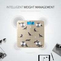 LYAOE Bluetooth Body Fat Scale Geometrical Abstract Pattern Polka Dots Smart Wireless Scale with LCD Display Measuring Body Weight Bmi and Health Digital Scale