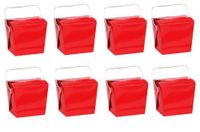 Cakesupplyshop Packaged 8 Large Glossy Red Chinese Take Out Boxes Quart Size Party Favor and Food Pail