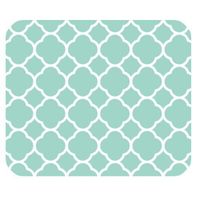 Non-Skid Natural Rubber Back Mint Quatrefoil Pattern Teal Turquoise Design Soft Mouse Pad Gaming Mousepad
