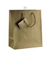 12-PC Solid Color Gift Bags, Matt Laminated, Gold Color