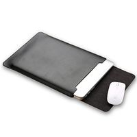 ELEOPTION Microfiber Soft Leather Laptop Sleeve Slim Case Cover Integrated Mousepad for MacBook 12", MacBook 11.6", MacBook 13.3", MacBook 15.5" (15.4 inch, Black)