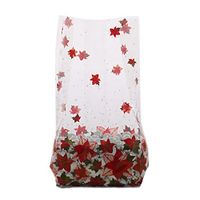 Small Red Winter Rose Poinsettia 7x2x3" Cello Cellophane Treat Food Snack Bags (10 ct)