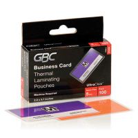 GBC HeatSeal UltraClear Thermal Laminating Pouch - 2.18quot; Width x 3.68quot; Length x 5mil - 100 / Box