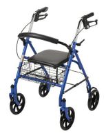 McKesson 4 Wheel Rollator, Lightweight Folding Steel Frame, Blue, 31 to 37 Inch