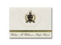 Signature Announcements Walter M Williams High School (Burlington, NC) Graduation Announcements, Presidential style, Basic package of 25 with Gold & Black Metallic Foil seal
