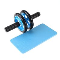 WINOMO Dual Wheel Mute Ab Roller Abdominal Roller Trainer with Knee Pad (Blue)