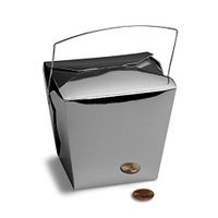 Metallic Silver Chinese Take Out Boxes 2 3/4" X 2" | Quantity: 24