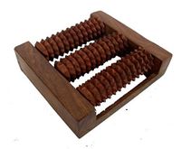 Wooden Acupressure Foot Massager with Spiked Rollers for Stress Relief Massage Reflexology