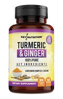 Turmeric Curcumin Complex with Ginger | 100% Organic Supplement - High Potency Pain Relief, Anti-Inflammatory, Antioxidant for Arthritis, Inflammation, Heart Health | 90 Capsules, 45 Servings
