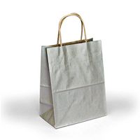 Silver Paper Gift Bags | Quantity: 25 | Width: 8" Gusset - 4 3/4"