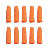 LIOOBO 100pcs Silicone Finger Cots Protectors Covers Caps Heat Resistant Non-Slip for Hot Glue Wax Resin Honey Adhesives Scrapbooking Sewing Size M (Orange)