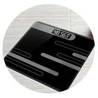 Home USB Charging Bathroom Floor Scale Glass Smart Electronic Scale Digital Weight Balance Bariatric LCD Display 180Kg / 50G,Line Black