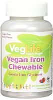 VegLife Iron Vegan Chewable Tablets, 18 mg, Berry, 60 Count
