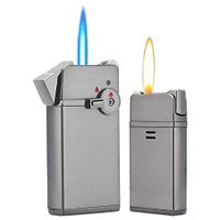 HUOWA Jet Torch Cigar Lighter Soft/Jet Flame Switchable Cigarette Lighter with Adjustable Flame Dial and Rotatable Switch, Butane Refillable for Tobacco Pipe & Cigar