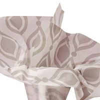 5ct Gray Grey Geo Vidalia Onion on White Tissue Paper Gift Wrapping 20"x30" Sheets nfLG -843
