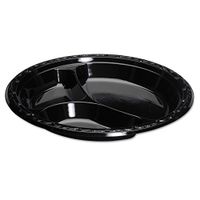 Genpak BLK13 Silhouette Plastic Dinnerware, Plate, 10.25 in, Black, 100/PK, 4 PK/CT