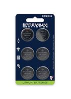 Premium Batteries Panasonic CR2032 3V Lithium Coin Cell Batteries Child-Safe (6 Pack)