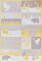 Pack of Traditional Christmas White and Gold Design Self Adhesive Gift Tags - Just Peel and Stick! - Festive Holiday Fun! to: / from: (Assorted Sizes)