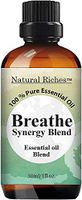 Natural Riches Breathe Essential Oil Blend - Blend Helps Relief Sinus Colds Allergy Flu Cough Congestion - Peppermint Eucalyptus - 30 ml