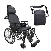 Karman MVP502 16" X 16" seat Lightweight Ergonomic Reclining Wheelchair | Free Front Zip Pocket Medical Utility Bag Black!