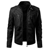 BBT-Shop Men's Jacket Imitation Leather Coat Suit Blazer Winter Biker Motorcycle Zipper Sweater Sweatshirt Blouse Bomber Long Sleeve Tailcoat Overcoat Top Pant Set Fashion Outwear Sportswear