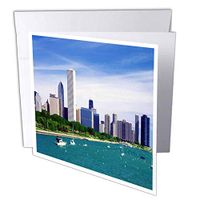 3dRose Lake Michigan n Chicago - Greeting Cards, 6 x 6 inches, set of 12 (gc_53270_2)