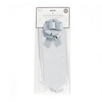 Hallmark Signature 8" Gift Bow (Silver Glitter) DIY Pull Bow for Christmas, Holidays, Weddings, Anniversaries, Birthdays and More