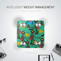 LYAOE Bluetooth Body Fat Scale Hamadryad Monkey Red Butt Smart Wireless Scale with LCD Display Measuring Body Weight Bmi and Health Digital Scale