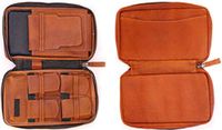 Genuine Leather Portable Travel Cigar Case, Holds 5-6 Cigars